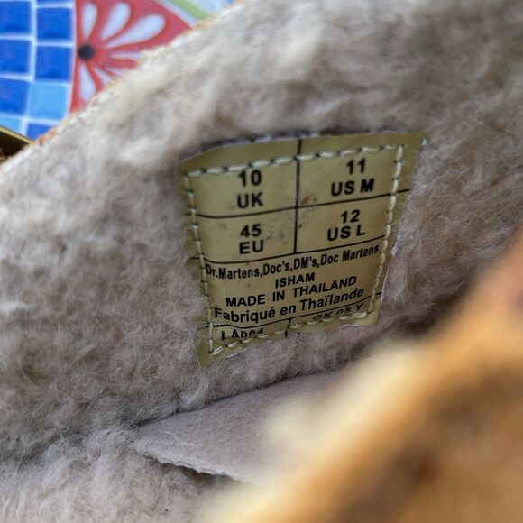 Dr Doc Martens Isham Slingback Mules Mens Sz 11 Faux Shearling Suede Pecan NEW - Picture 8 of 8